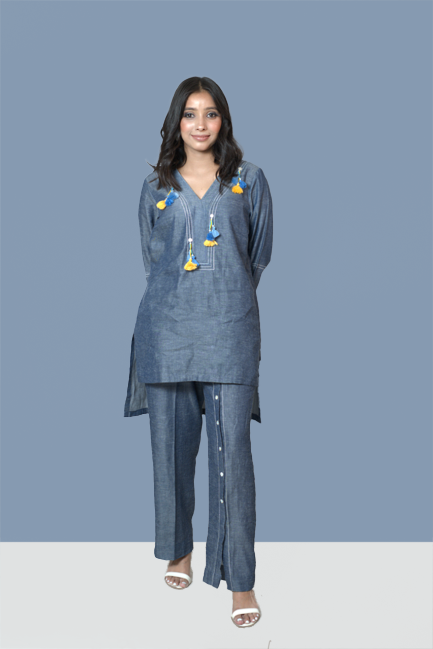 Denim Blue - A soft chambray co-ord set