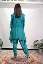 Turquoise Blue Asymmetrical Co-Ord Set