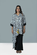Printed Asymmetrical Black and White Co-Ord Set