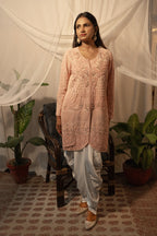 Hand Embroidery Top with Tulip Pants