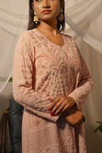 Hand Embroidery Top with Tulip Pants