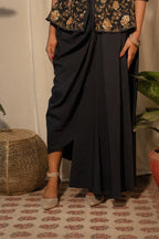Peplum Top with Drape Asymmetrical Skirt