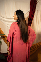 Chikankari mukesh work kaftan set
