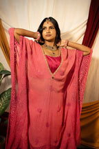 Chikankari mukesh work kaftan set