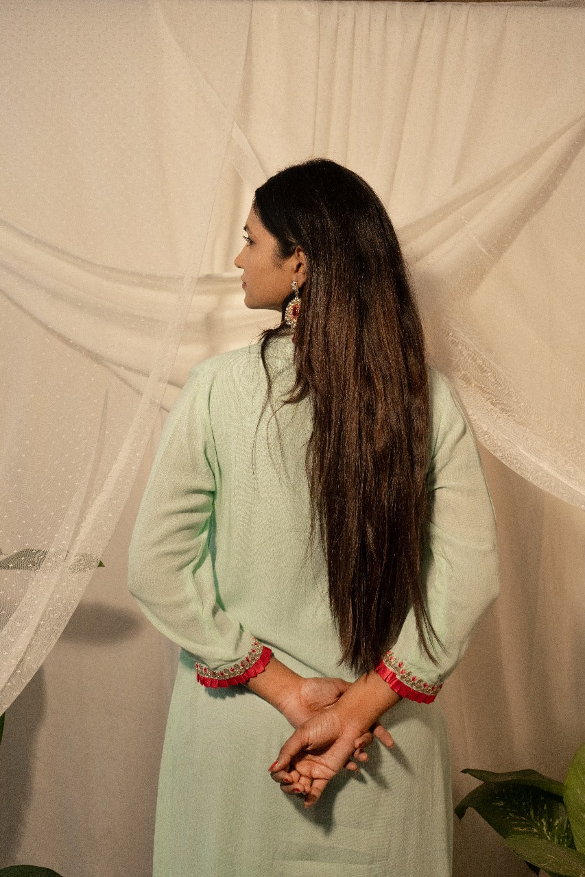 Asymmetrical kurta with pants