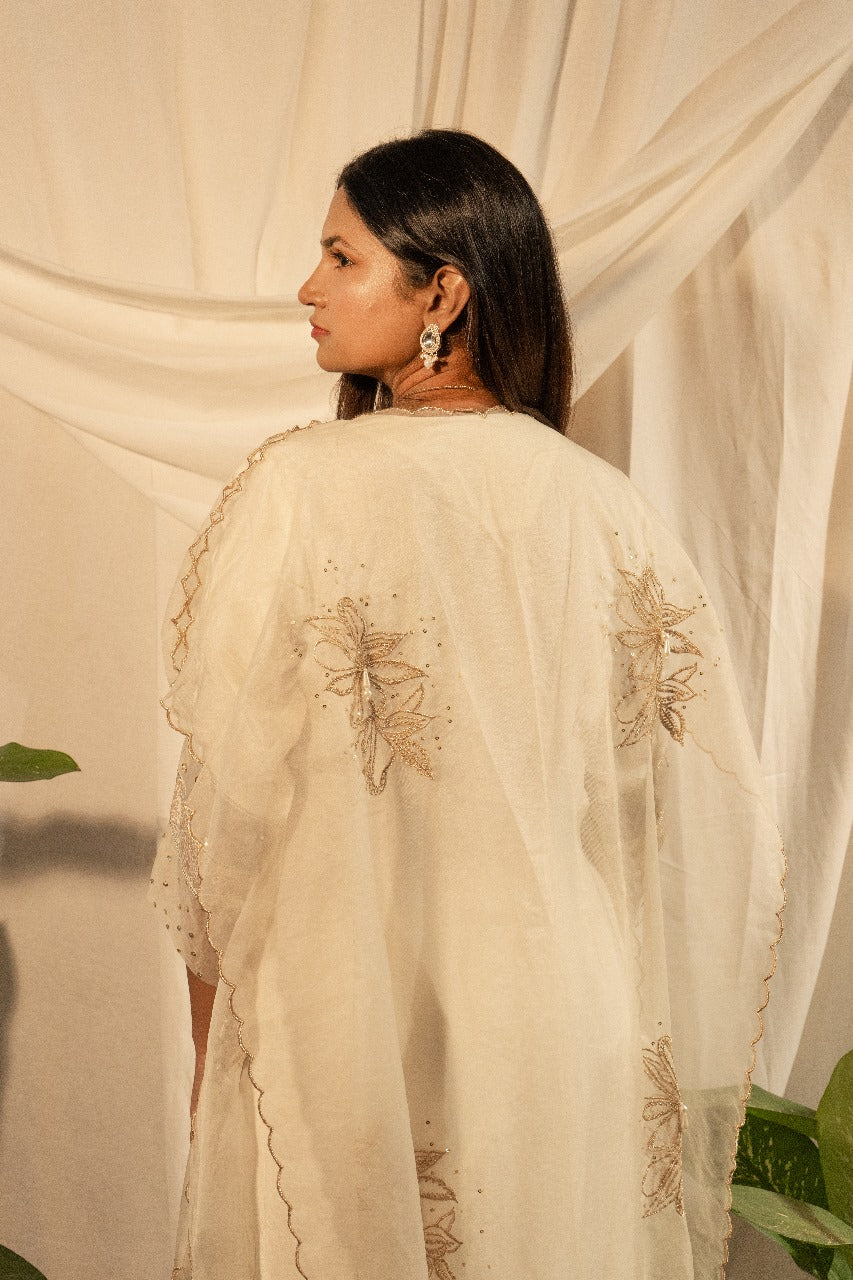 Kurta set with shrug dupatta