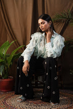 Flared Pant with Pearl Rings