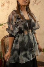 Tye and Dye Organza Top with Plazo