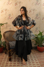 Tye and Dye Organza Top with Plazo