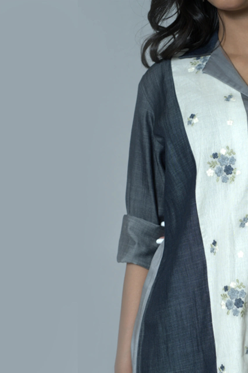 Color Blocking Chambray Co-Ord Set