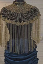 Gathers Skirt with Embroidery Cape