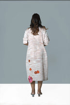 knee Length Flower Applique Work Dress