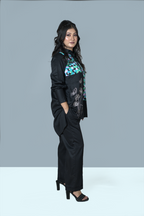 Floral Face Multi- Black Co-ord set